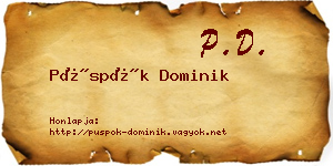 Püspök Dominik névjegykártya